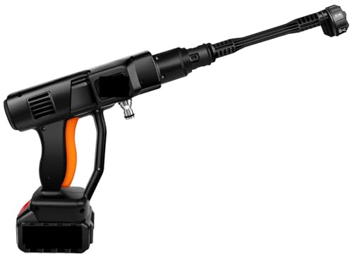 Sladdlös högtryckstvätt, Högtryckstvätt Batteridriven Bärbar Sladdlös Handhållen Bil Med Munstycke, för Car Patio Garden(2batteries)