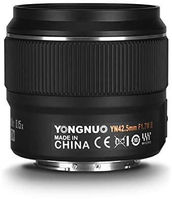 YONGNUO YN42.5mm F1.7M II Objectif à focale Grande Ouverture F1.7 Noir – Compatible Monture Micro 4/3 Panasonic & Olympus