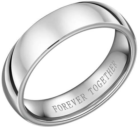 Willis Judd Forever Together Mens Tungsten Ring in Fit Box 6mm Wedding Band Ring for Men Engagement Ring Comfort Fit Size Z