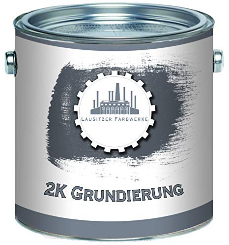 Lausitzer Farbwerke traditionelle 2K Grundierung 2 komponenten Grundierung MATT weiß grau schwarz Farbauswahl (1 L, Grau)