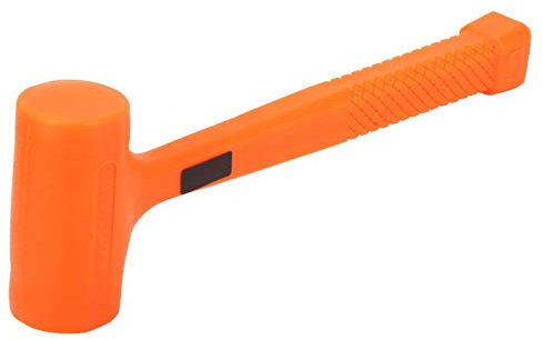 Marteau à coup mort Orange 0.5LB / 1LB PVC caoutchouc marteau à coup mort poignée outil d'installation pour la pétrochimie, mine de charbon(1LB)