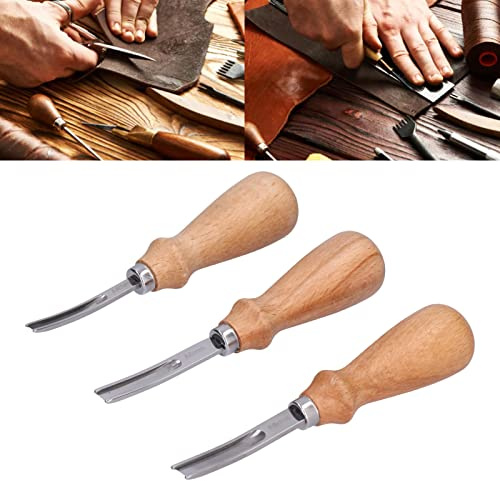 Tnfeeon Leather Edge Beveler 3 Größen – 4mm 6mm 8mm Edelstahl Kantenfasen Werkzeug für Lederbearbeitung DIY Taschen Gürtel Schuhreparatur