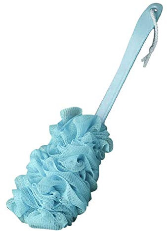 Brosse de bain long manche à suspendre en maille filet souple Dos Corps Bain Douche Brosse à éponge Douche avec Manche Long Manche Brosse de Bain à Suspendre Brosse Dos Suspendue Brosse Eponge (Bleu)
