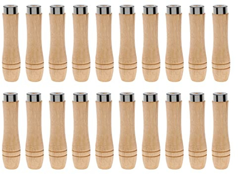 The Lord of the Tools 20 Piezas Mangos de Archivo de Madera con Anillos de Seguridad de Metal Mango de Archivo de Madera Accesorios para Carpintería Mantenimiento de Garaje 4mm