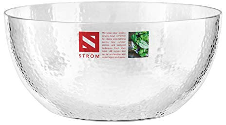HOMESHOPA Serving Bowls, 1 Pack 140 oz Clear Plastic Mixing Bowls, Reusable Lightweight Durable Popcorn Salad Bowls, Round Multi-Use Kitchen Cooking Bowl Set for Party, Picnic, Outdoor Dining