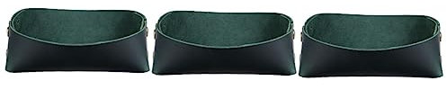 Holibanna 3pièces Plateau De Rangement Cuir Pour Bijoux Boîte De Stockage Décorative Pour Clés Et Accessoires De Maison