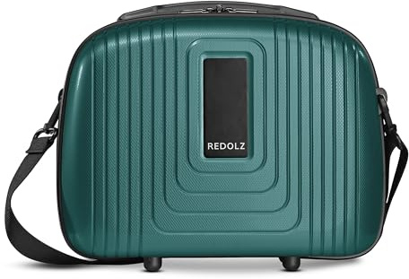 REDOLZ Beauty Case Rigido Bagaglio a Mano | Valigetta Cosmetici con Sistema di Fissaggio al Trolley | 34 x 17 x 27 cm in Polipropilene Leggero (Essentials 14)