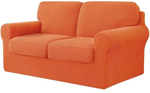 Konsilsa Sofahusse Stretch Spandex Separat Sitz und Rückenkissenbezug mit Elastischem Boden für Wohnzimmermöbel(T,M)
