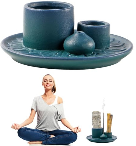 Räucherschale Für Jedes Räucherwerk, 4 In 1 Räucherstäbchenhalter, Keramik Räucherschale, Keramik Aschefänger Tablett, Keramik Räucherstäbchenhalter Für Räucherstäbchen, Weißer Salbei, Palo Santo