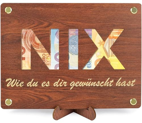 ARTREE NIX Geschenk Geldgeschenke Geburtstag aus Holz Geldgeschenk Verpackung mit Ständer Individuelles Lustige Geld Geschenk Geburtstag für Frauen Männer
