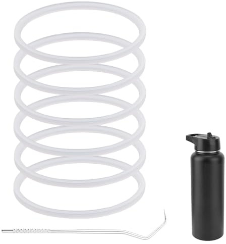 6 Stück Dichtungsersatz für IRON °FLASK Weithals Trinkflasche für Camping und Wandern 32/40/64 oz, Auslaufsichere Silikon Dichtungsringe für IRON °Flask Karabiner Strohhalmdeckel BPA-Frei