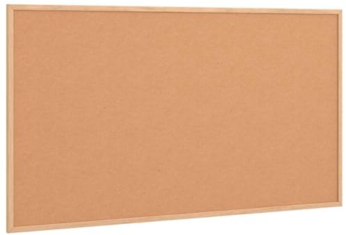 vidaXL Bacheca in sughero con cornice in legno massello di pino 100x55 cm