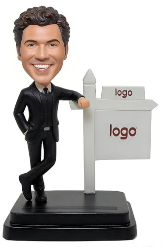 MEJELE Figura personalizada de hombre de negocios, muñeca de retrato 3D personalizada, escultura de cabeza estacionaria jefe, decoración de pastel de cumpleaños