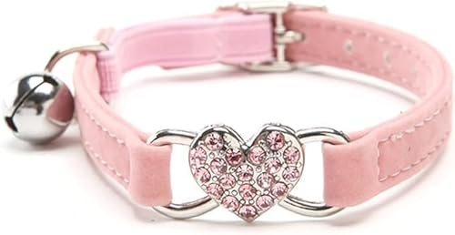 Katzenhalsband mit Sicherheitsgurt und Glöckchen, verstellbar, 20,3–25,4 cm, für Kätzchen, Katzen, Halsbänder, Geschirre