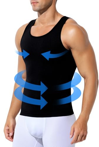 Casey Kevin Canotta Compressione Contenitiva Uomo Dimagrante Snellente Fitness Shapewear Fascia Pancia