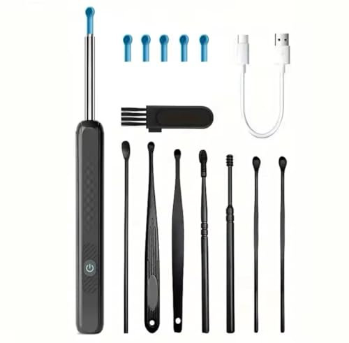 Otoscopio Limpiador de Oídos Herramienta de Endoscopio de Oído Limpiador de oídos Inalámbrico con Cámara HD 1296P conexión WIFI kit completo con accesorios compatible con IPhone/iPad/iOS/Android