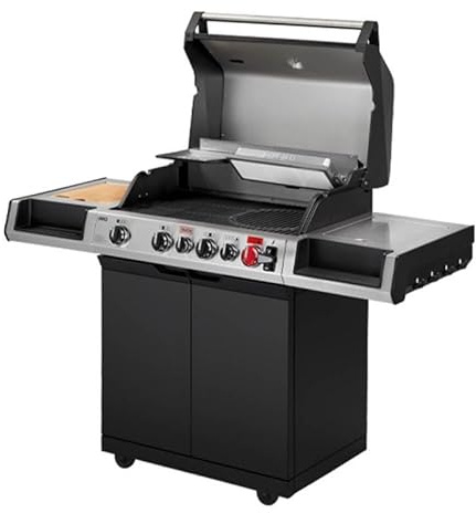 ENDERS BY FAVEX – Barbecue gaz UNIQ 4 IK CRUSTER – 4 brûleurs inox – 25,5 kW – Turbo Zone 800 °C – HEAT RANGE – CRUSTER infrarouge – Surface 72,5 x 45 cm