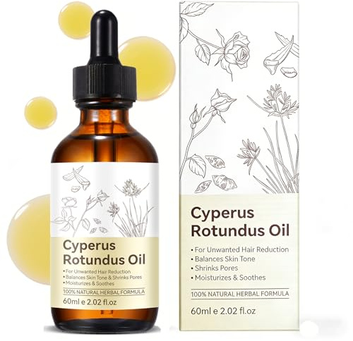 Cyperus Rotundus Oil, Natural Cyperus Rotundus Oil for Hair Removal, Reduces Body Hair Growth, Moisturizes & Soothes The Skin, Shrinkes Pores, Suitable for All Skin Types, 60ml