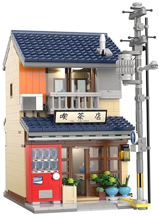 MikaBrical Japanisches Teehaus Klemmbausteine Haus (1200 Teile) Japan Tea House Architektur, Japanese Straßen Modular Buildings für Erwachsene C66010W