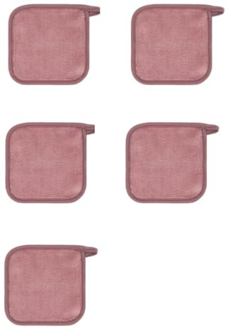 5 panni in microfibra per la pulizia del trucco, morbidi e per labbra e viso, 14 x 14 cm, lavabili in lavatrice