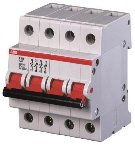 INTERRUTTORE 4POL.63A ROSSO ABB E204/63R