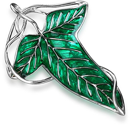 DP Design Collier avec broche représentant la feuille de Lothlòrien du Seigneur des anneaux, Métal, Métal