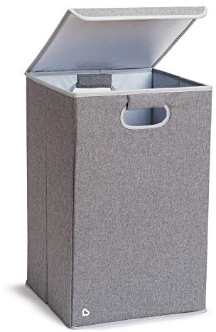 Munchkin Laundry Hamper for Baby and Kids, Collapsible Nursery Organizer with Lid, Grey