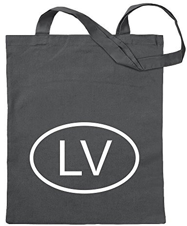 Kiwistar - Baumwolltasche - stahlgrau - Lettland LV - Tragetasche Stoffbeutel Umhängetasche Langer Henkel