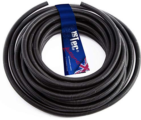 1STec 10m 20mm External 14mm Internal Underground Cable Conduit Ducting Hose Pipe Channel for TV Coax, Electric Wire, Garden Lights, Fish Pond Low Voltage Pumps, Power Socket Lead Burial 10 Metre