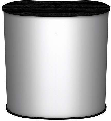 Lamellen Counter | ✓ Lamellentheke | ✓ Messetheke | ✓ Promotiontheke | ✓ Verkaufstheke von Vispronet® (Schwarz, Oval)