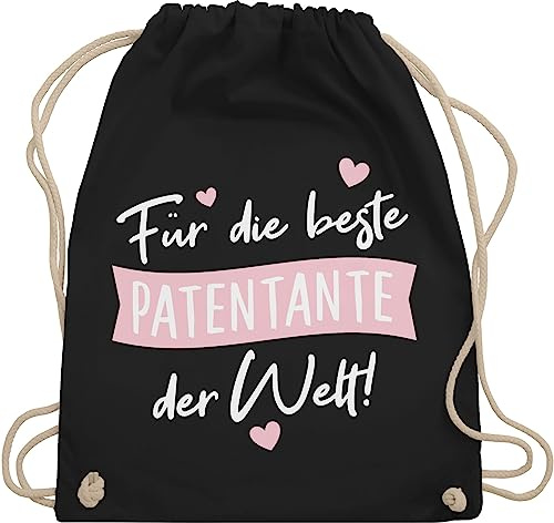 Turnbeutel Rucksack - Geschenk Taufpatin - Für die beste Patentante der Welt! - weiß - Unisize - Schwarz - geschenke patentanten patin stofftasche godi paten tasche gotti partentante beutel