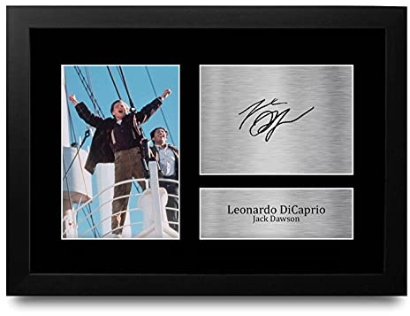 HWC Trading FR A4 Leonardo DiCaprio Titanic Geschenke Gedruckt, Signiert Autogramm Bild Für Film-Erinnerungsstücke-Fans - A4 Framed