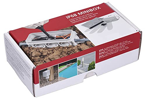 Voxura Gießharzmuffe Verbindungs-muffe für Kabel Set Aufputz | Feuchtraum wasserdicht IP68 lichtgrau RAL 7035 89x42x37mm