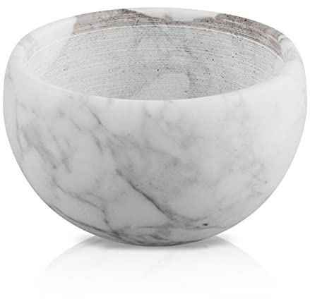 Linkidea Bol de rasage en marbre pour homme, tasse à large ouverture pour barbier, barbier, rasoir, crème à raser