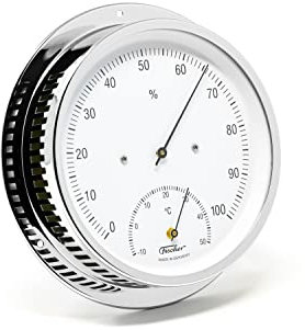 Fischer 5110.99-47 - Klimamesser für Innen – 155 mm Synthetic-Hygrometer und Bimetall-Thermometer - Made in Germany
