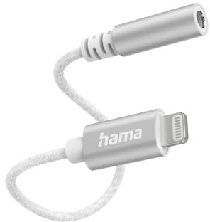 Hama Lightning auf 3,5 mm Klinke Kopfhörer Adapter (iPhone Audioadapter, AUX Adapter, Lightning auf Kopfhörerbuchse, Jack, Klinkenbuchse, Apple iPad, MFI Zertifiziert) weiß