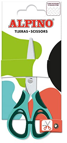Alpino Tijeras Colorfull | Ideales para Uso Escolar y Manualidades | Tijeras de Colores Vivos y Diseño Original | Acero Inoxidable | 130mm