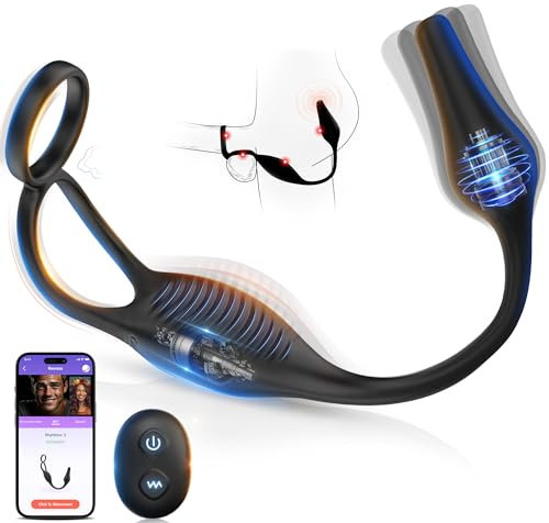 Penisring Sex Spielzeug für die Männer Prostata Stimulation, Penis Ring Vibrator Erotik Sexspielzeug für Paare Extrem Sex, Sex Spielzeug für die Paare 7 Vibrationsmodi Cockring Massagegerät Sex Toy