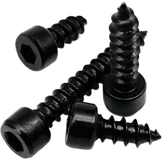 CHATROOM 20/50/100 Stück M3 M3,5 M4 schwarzer Kohlenstoffstahl Sechskant Innensechskant Kappe Kopf Lautsprecher Holz selbstschneidende Schraube (Color : 16mm, Size : 20pcs M4)