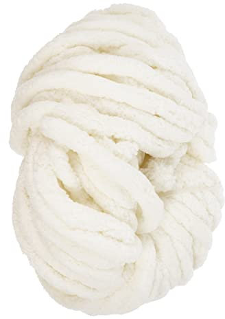 Wollgarn, 1 Stück, einsträngiges, grobes Wollgarn, Strickwolle, Baumwolle, Überwurf, Decke, Wollüberwurf, Decke, Decke, gewebte Decke, gestrickt, Riesengarn, Weiß