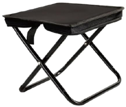 FLCPJGV Campinghocker Sitz Campinghocker Kleiner Faltbarer Stuhl Angelhocker für Konzertterrasse, Schwarz 28.5x26.5x27cm