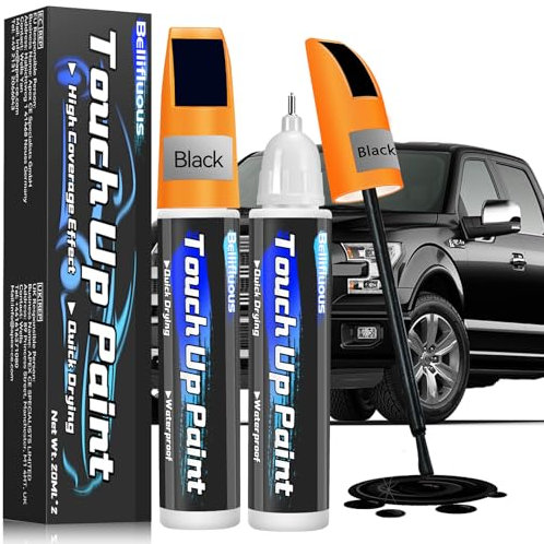 BellifluousAuto Pro Antigraffio 2 PacchiPenna Ritocco Carrozzeria Nero, 2 in 1 Asciugatura Rapida