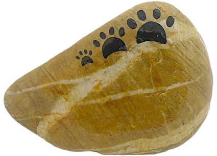 Andys Steinwelt Dekorativer Tiergrabstein mit Pfoten-Motiv, Gedenkstein für Haustiere, Personalisierbar, Grabschmuck für Tierfriedhof, Andenken, Hunde, Katzen (Stein Nr. 2)