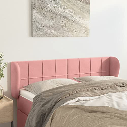 XINCXIN Kopfteil, schlafzimmermöbel modern headboard for Bed wandkissen wandpolster Bett kopfteil mit Ohren Rosa 147x23x78/88 cm Samt