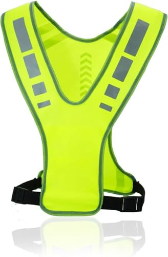 Parthan Reflektorweste Reflektierende Sicherheitsweste mit Tasche, Warnweste Fahrrad, Warnweste Motorrad, Leicht Hohe Sichtbarkeit Reflective Vest für Radfahren, Laufen, Gehen, Joggen