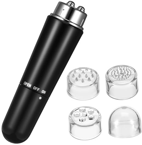 Massaggiatore Viso e Collo Elettrico 4 in 1, Abs Nero | Placcatura Metallica, Cura Facciale Domestica, Pulizia Profonda e Stimolo della Circolazione