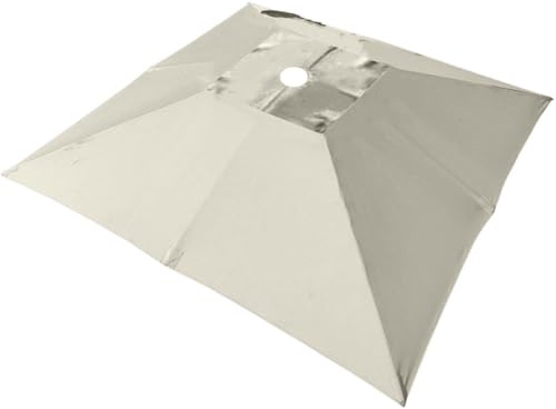 Telo ombreggiante quadrato a sbalzo, 3 x 3 m, 8 costole, copertura di ricambio per ombrellone, per patio, cortile, piscina, giardino (beige)