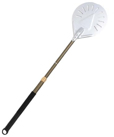 SkyjOy Pelle Pizza Pelle à Pizza réglable tournante en Aluminium anodisé Dur, Outils de Cuisson Ronds, Pelle Long Manche antiadhésive for Cuisine(Grey 8 inch Brown)