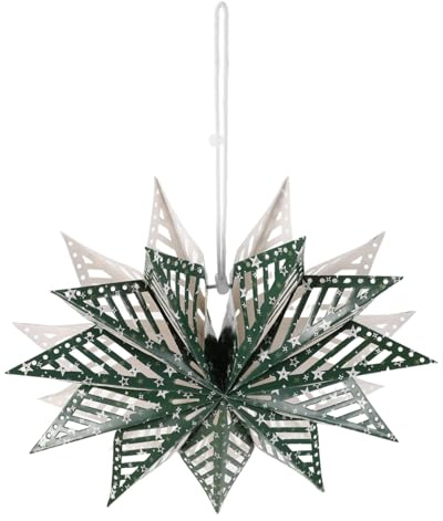 Toyvian Stella di Natale Pieghevole in Carta Verde Decorazione Appesa per Feste di Compleanno Matrimonio e Capodanno Ornamento Resistente allo Sbiadimento per Interni ed Eventi