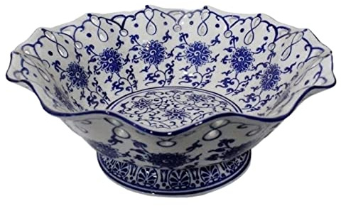 WchsTUmpxN Ciotola da banco per frutta, Cesto di frutta in ceramica con design cavo, piatto creativo for la casa, porta snack, portapiatti decorativi